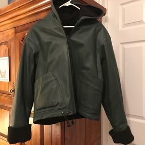 Vintage Faux Leather Fleece All Weather Coat